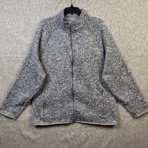 U.S. Polo Assn Full Zip 3 Pocket Sweatshirt Long Sleeve Black Gray Men's Sz XL